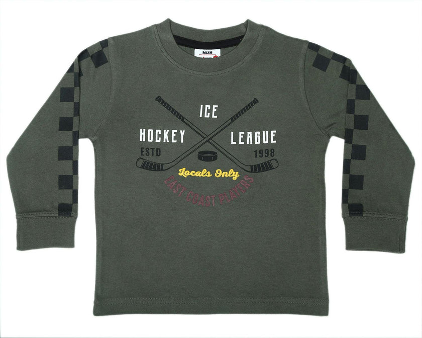 Kids Long Sleeve Shirt- Ice Hockey League