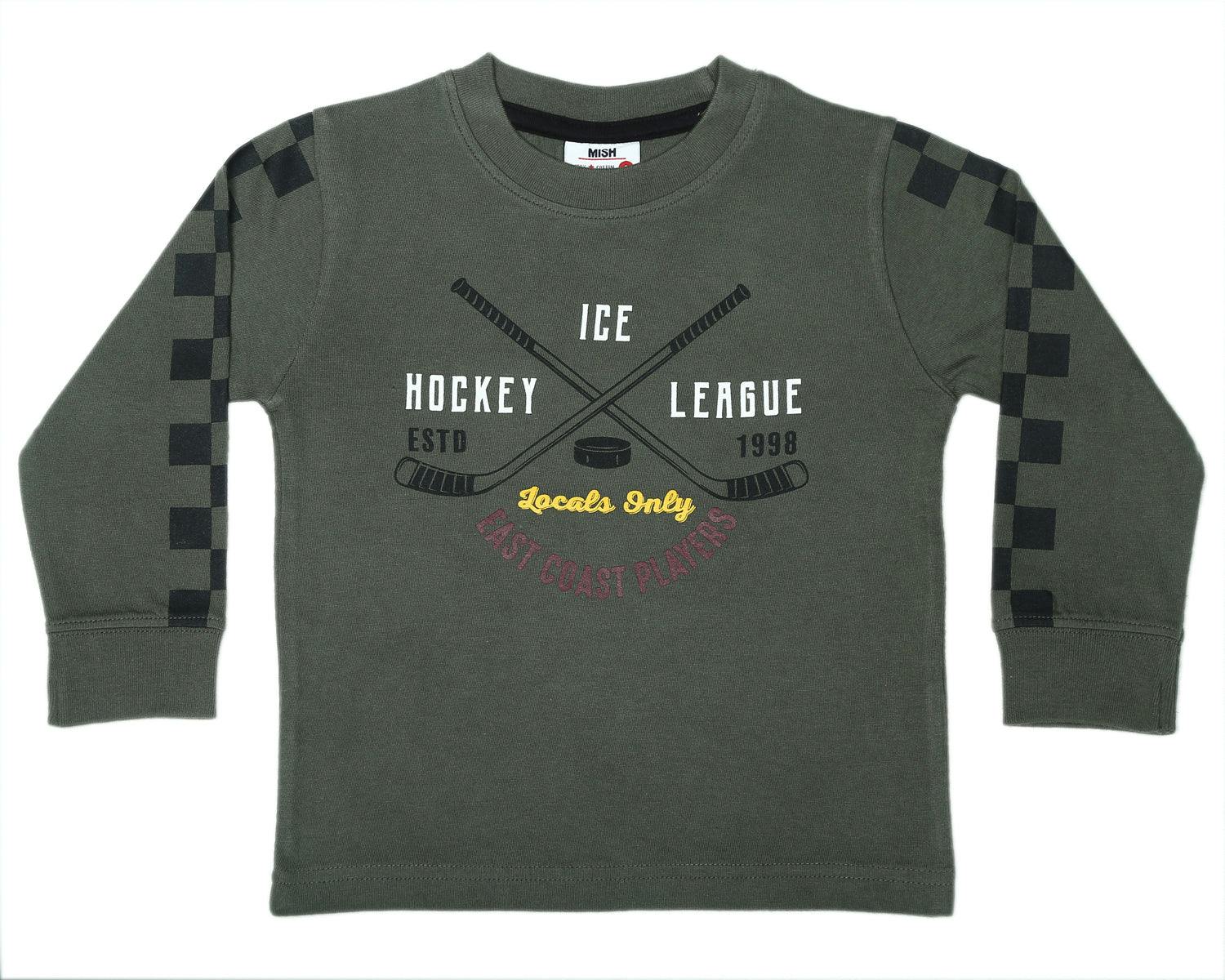 Kids Long Sleeve Shirt- Ice Hockey League