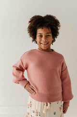Girls Soft Fit Sweater in Terra Rose