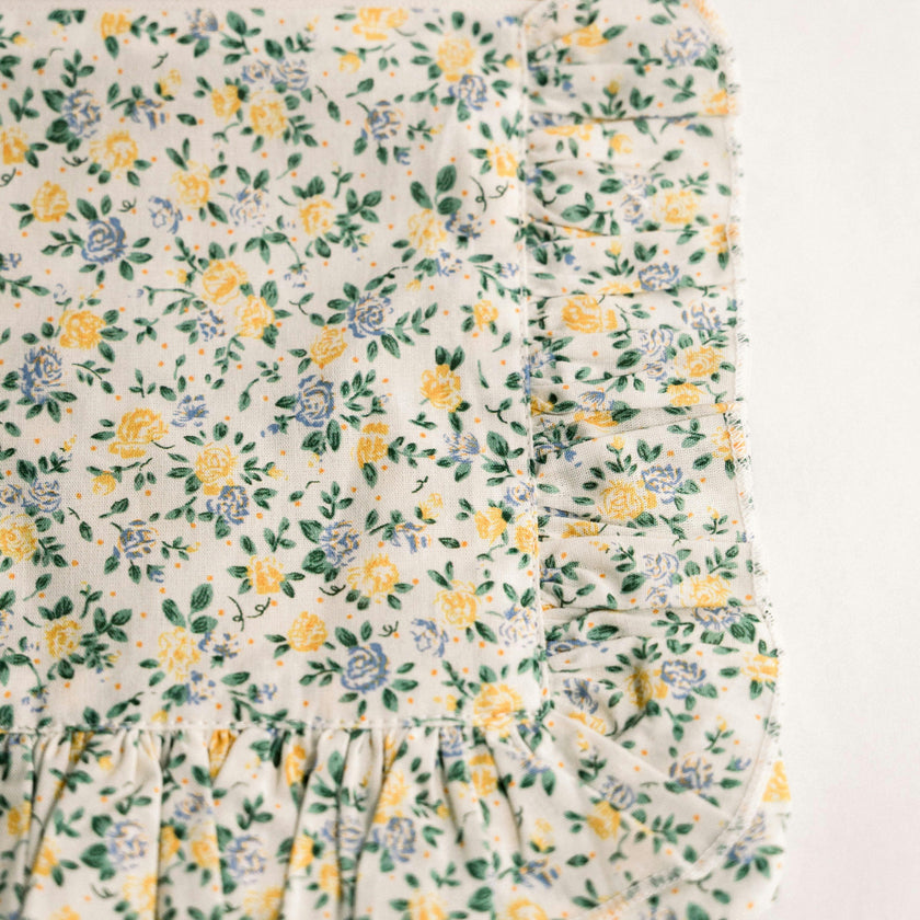 Buttercup Bloom Timeless Floral Ruffle Zipper Pouch