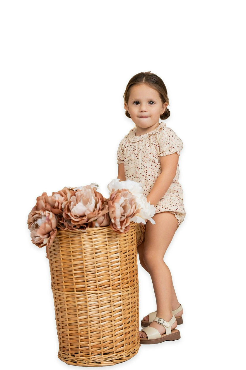 Crinkle Woven Flower Print 2Pc Set