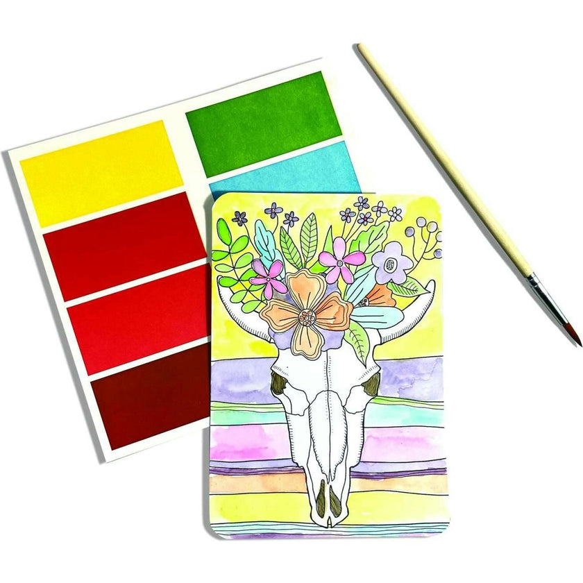 Scenic Hues DIY Watercolor Postcard Art Kit - Desert Getaway - 8 Cards
