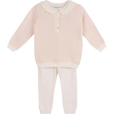 Girls Blush Chevron Knit Set Blush