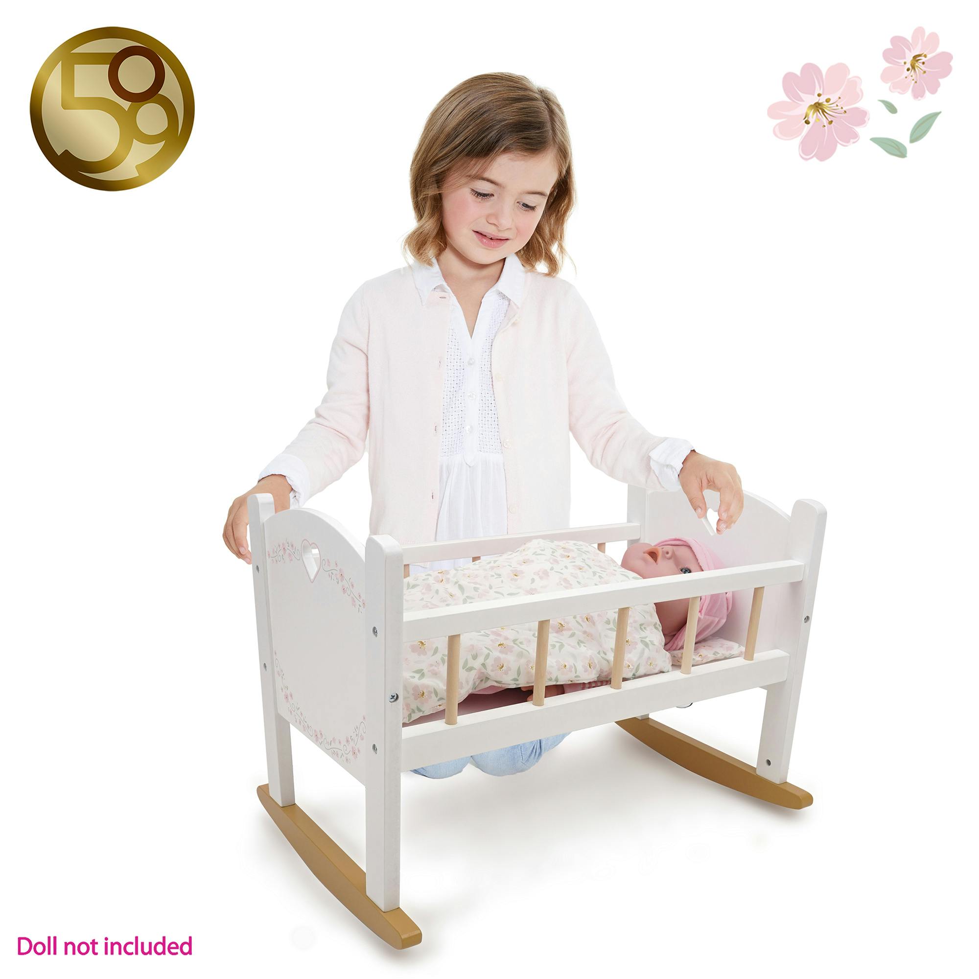Little Flora: Wooden Doll Cradle
