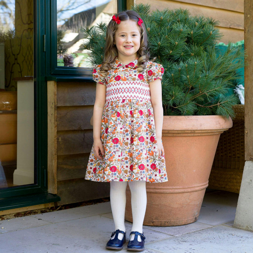Woodland Floral Smocked Dress