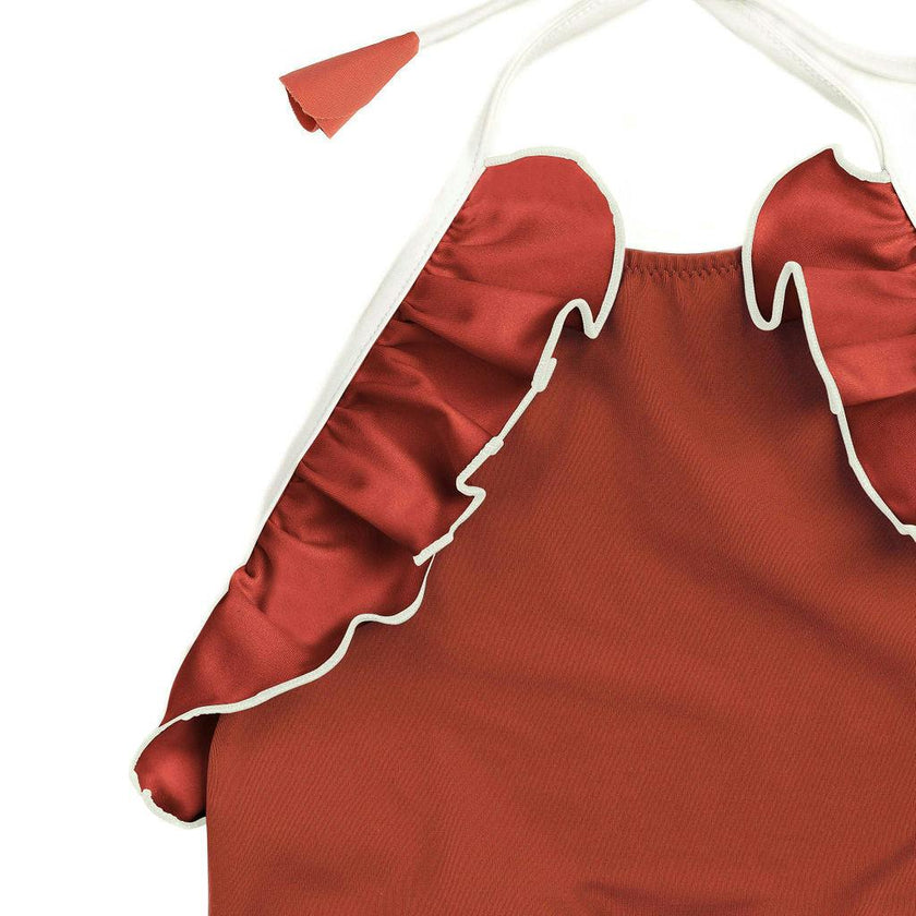 Linda One Piece Swimsuit Terracotta & Ivory