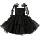 Black Savoya Ruffled Party Dress