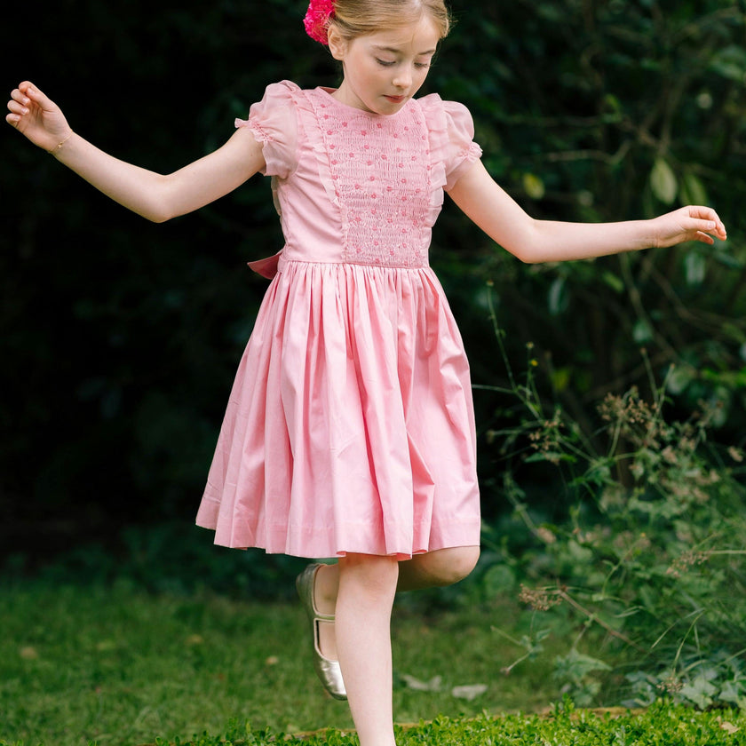 Camelia Pink Organza Sleeve Dress