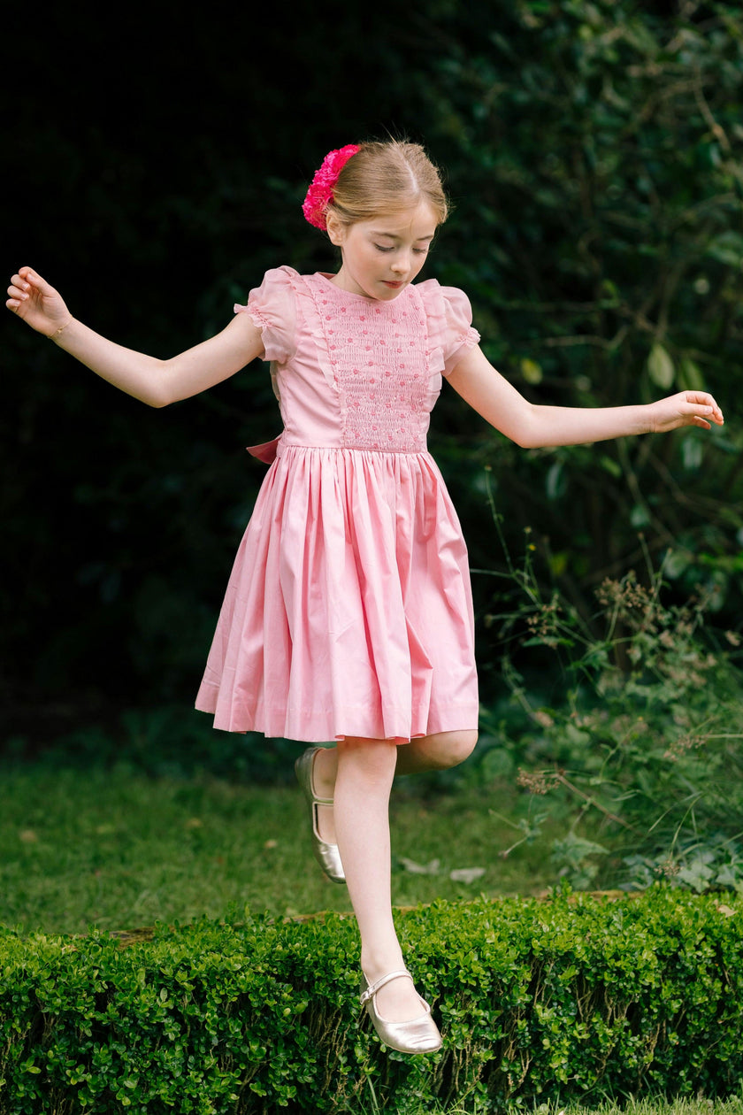 Camelia Pink Organza Sleeve Dress