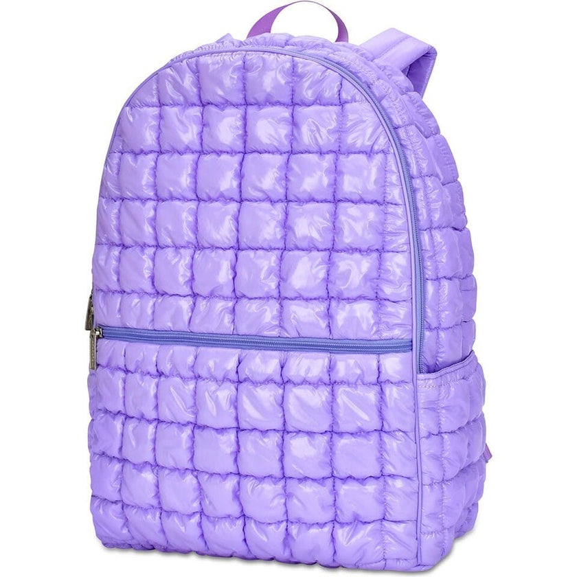 Lavender Shiny Puffer Backpack