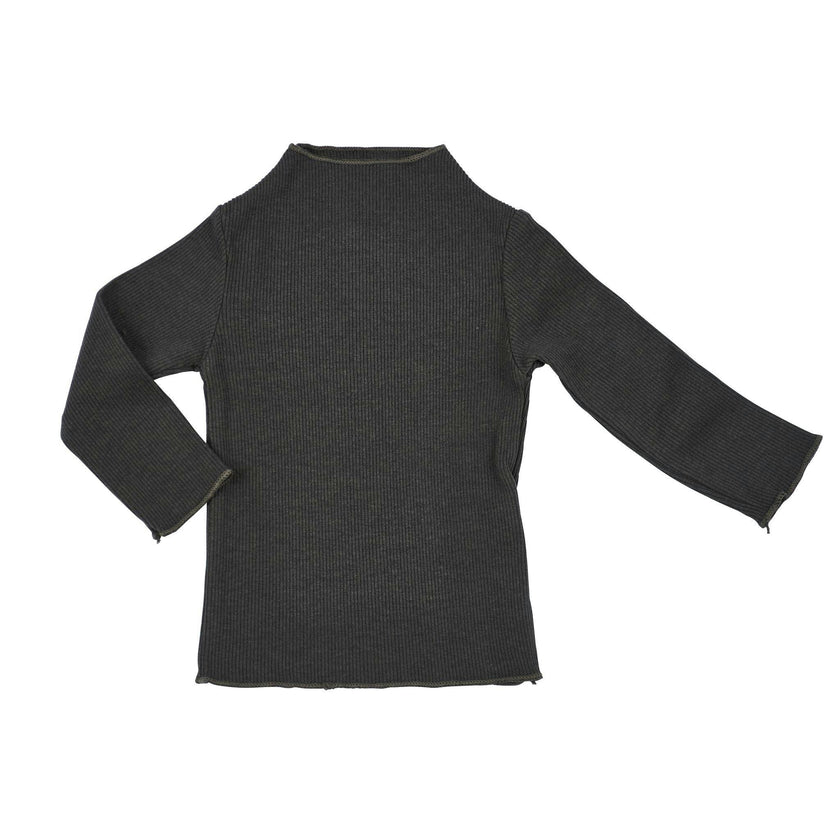 Rib Mock Neck Long Sleeve Top