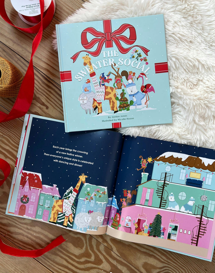 Packed Party The Sweater Social Holiday Children's Book - Secular Christmas Hardcover Book, 10.25x10.25 Inch, 28 Pages, Perfect for Classroom and Gifting