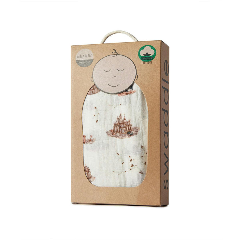 Sandcastle Organic Cotton Muslin Swaddle Blanket