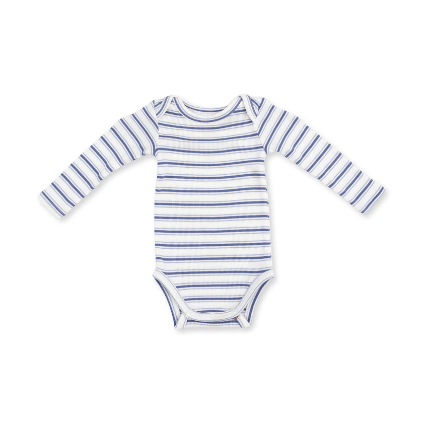 Vintage Stripe Blue - Long Sleeve Bodysuit