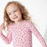 Milk & Cookies Pink Bamboo Kids Pajamas