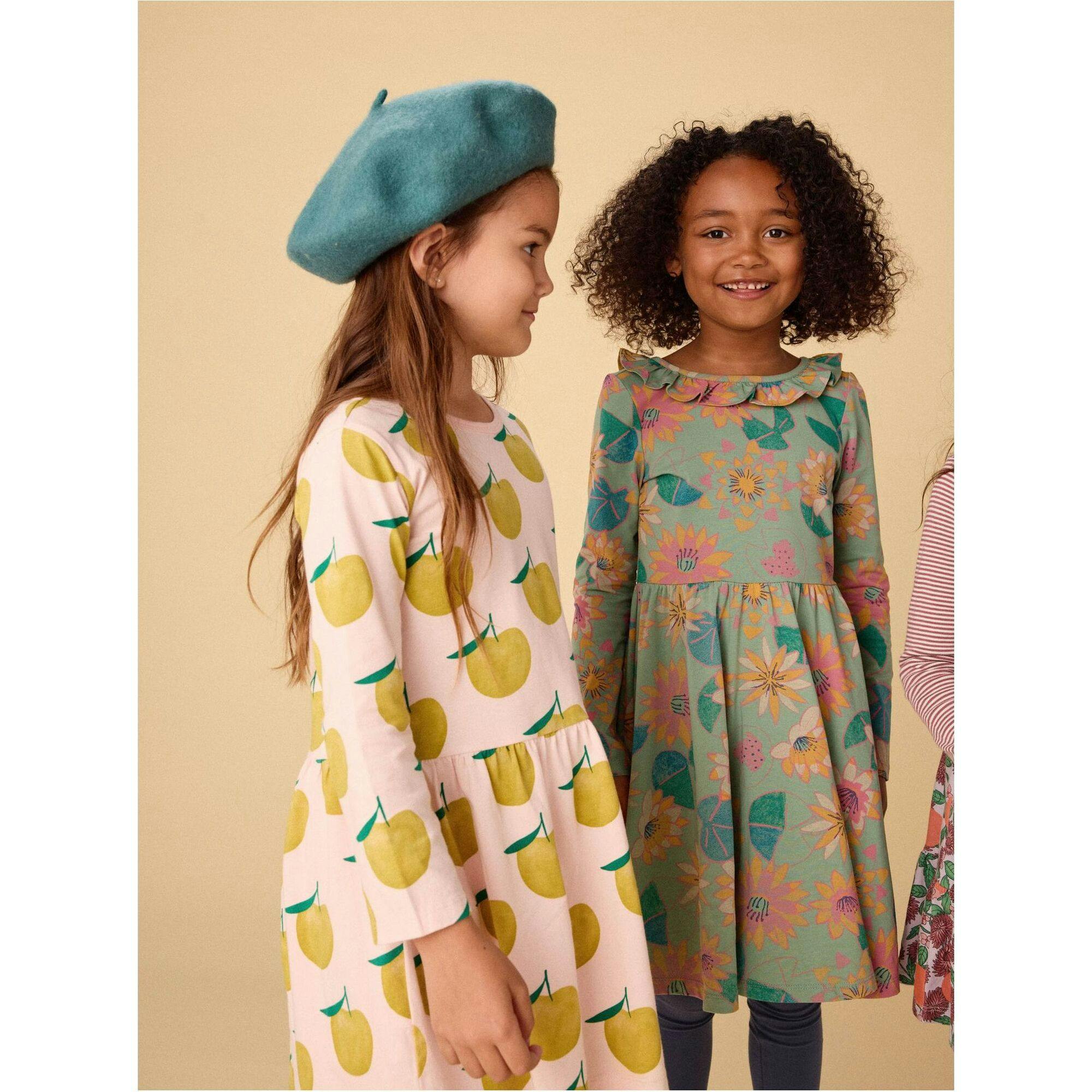 Long Sleeve Skirted Dress, Yellow