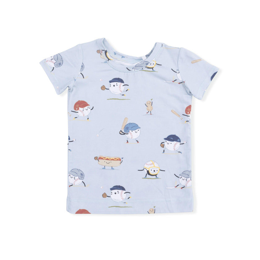Baseballs Playing Baseball - Short Sleeve Loungewear Set