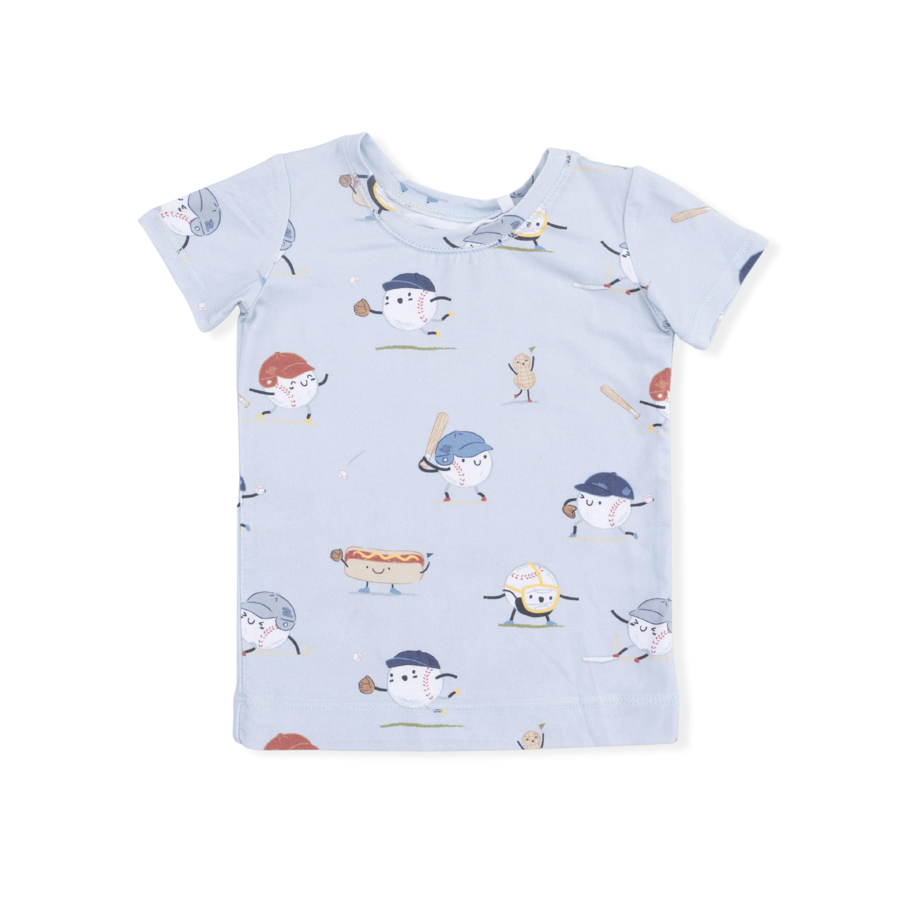 Baseballs Playing Baseball - Short Sleeve Loungewear Set