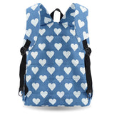 Oz Daypack Backpack with Doodle Large Pencil Case in Denim Heart