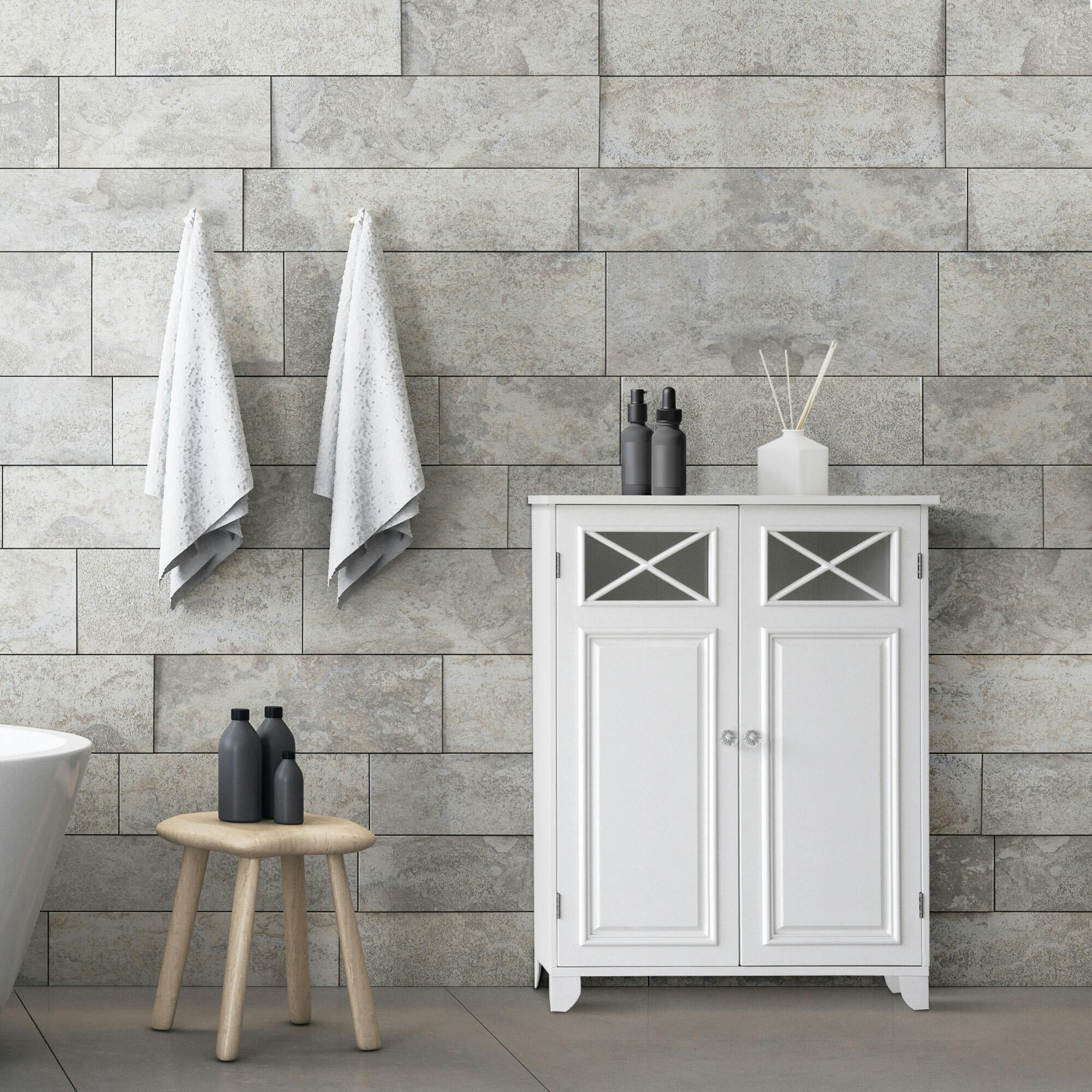 Dawson Wooden Floor Cabinet with Cross Molding and 2 Doors