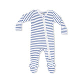 Navy Stripe - 2 Way Zipper Footie