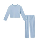 Tween (7-16) Girls Heart Pointelle Pajama Set | Light Blue