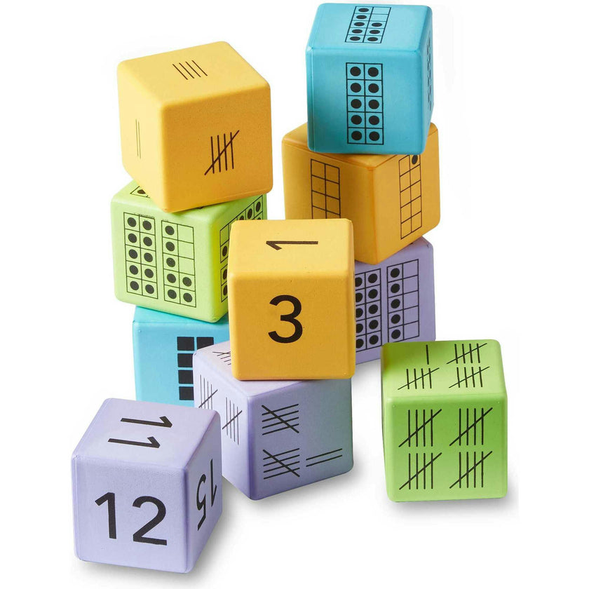 Colorful Foam Number Representation Dice