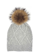 Diamond Knit Hat With a Genuine Fur Pom (TikTok)