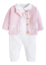 Crochet Cardigan - Pink Bow