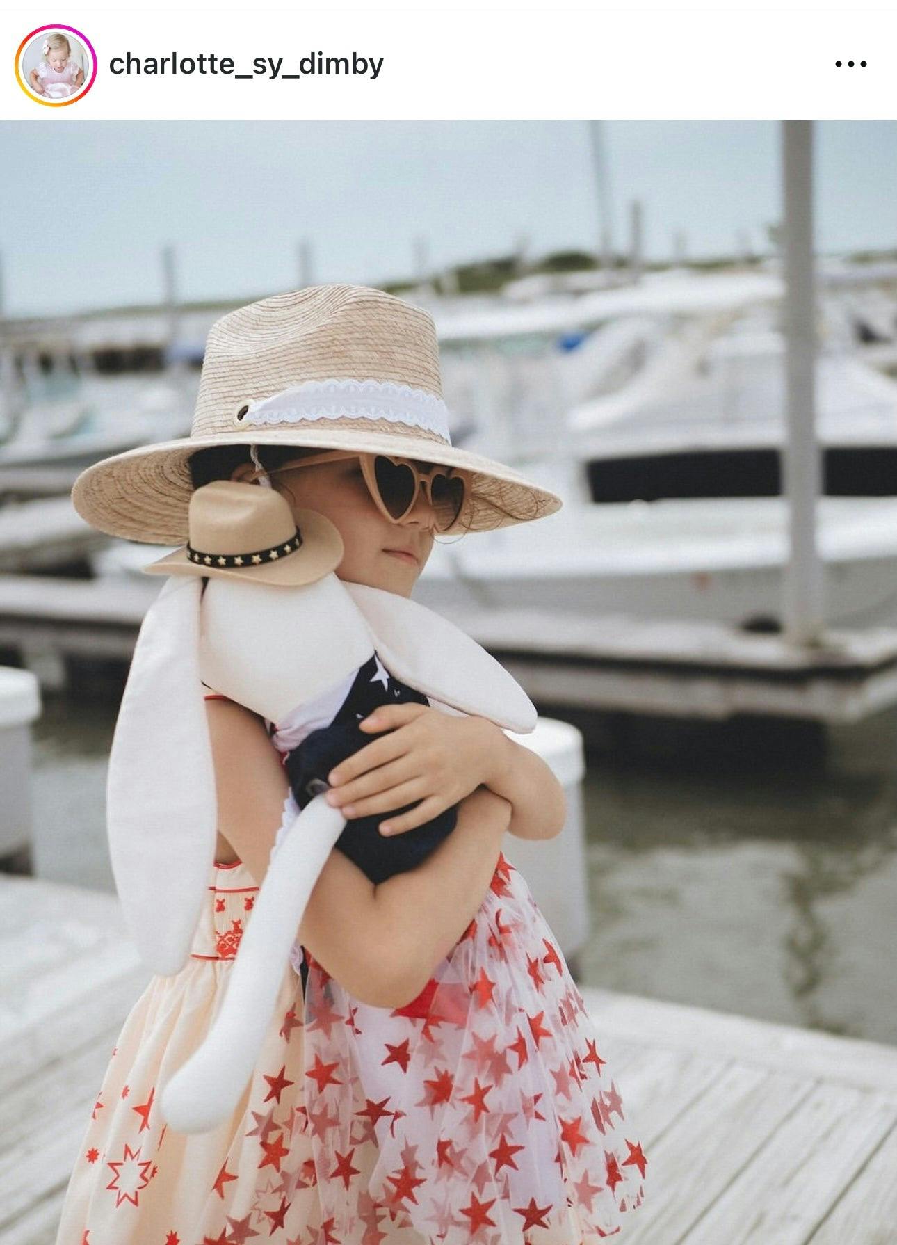 Petunia Girl's Sun Hat - Yellow Long Grosgrain Ribbon