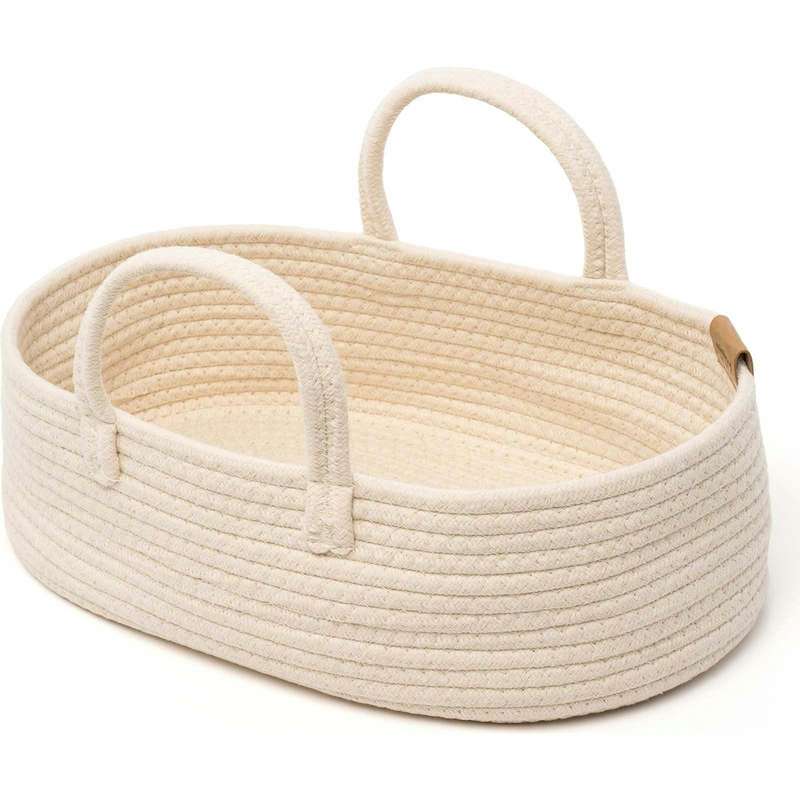 Cotton Doll Sized Moses Basket for Dolls up to 15