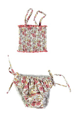 Bikini fille Any - Imprimé floral rouge