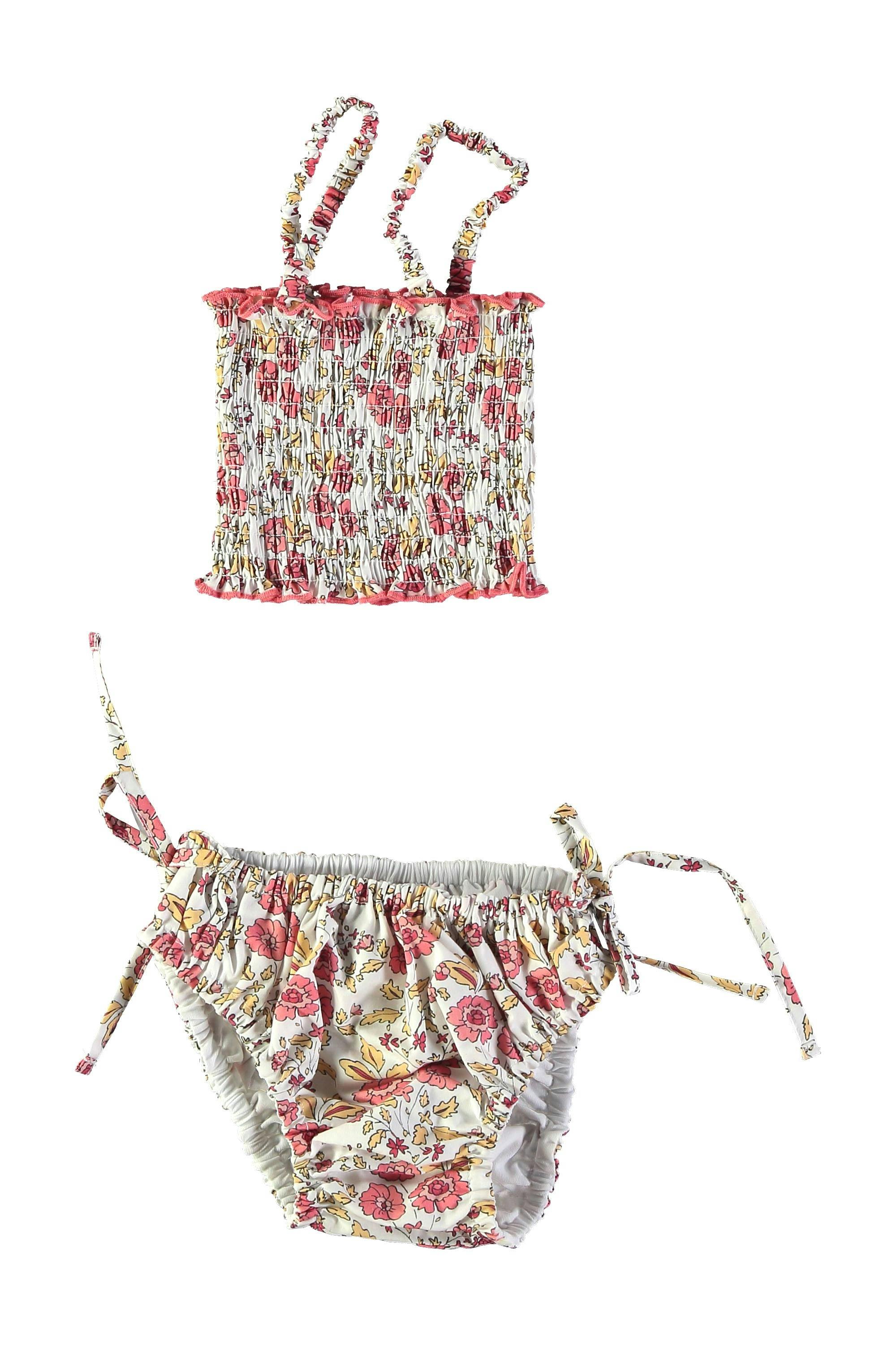 Bikini fille Any - Imprimé floral rouge