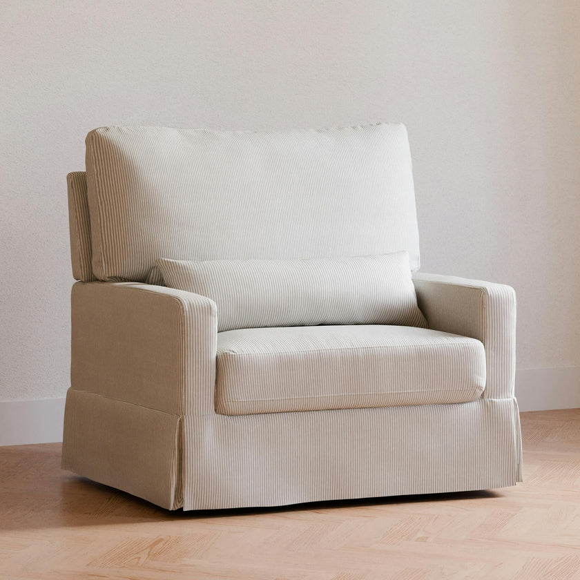 Crawford Performance Eco-Weave Pillowback Chair & a Half Comfort Swivel Glider