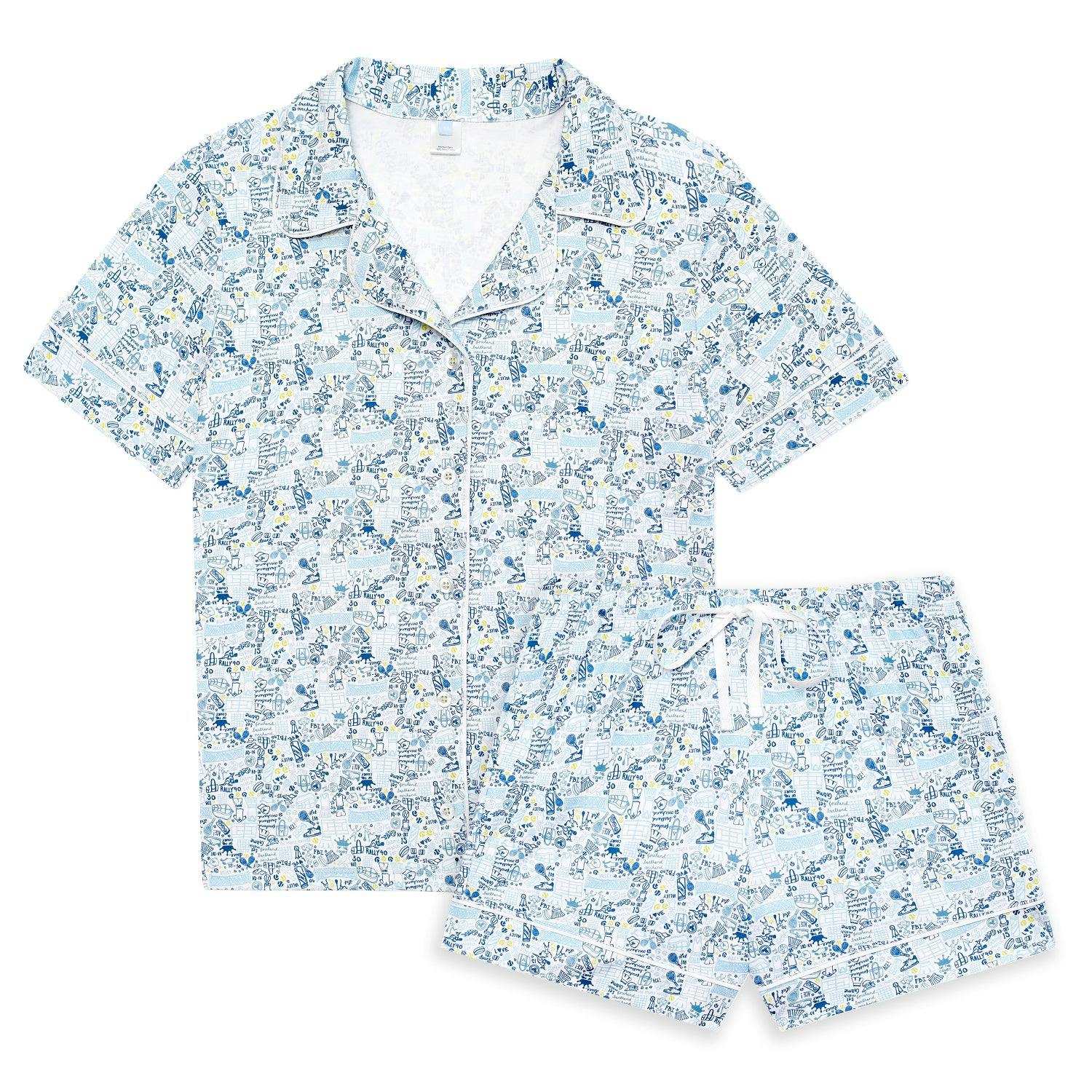 Tennis Women’s Button Front Short Pajama Set