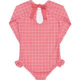 Girls Poppy Gingham Rashguard One Piece
