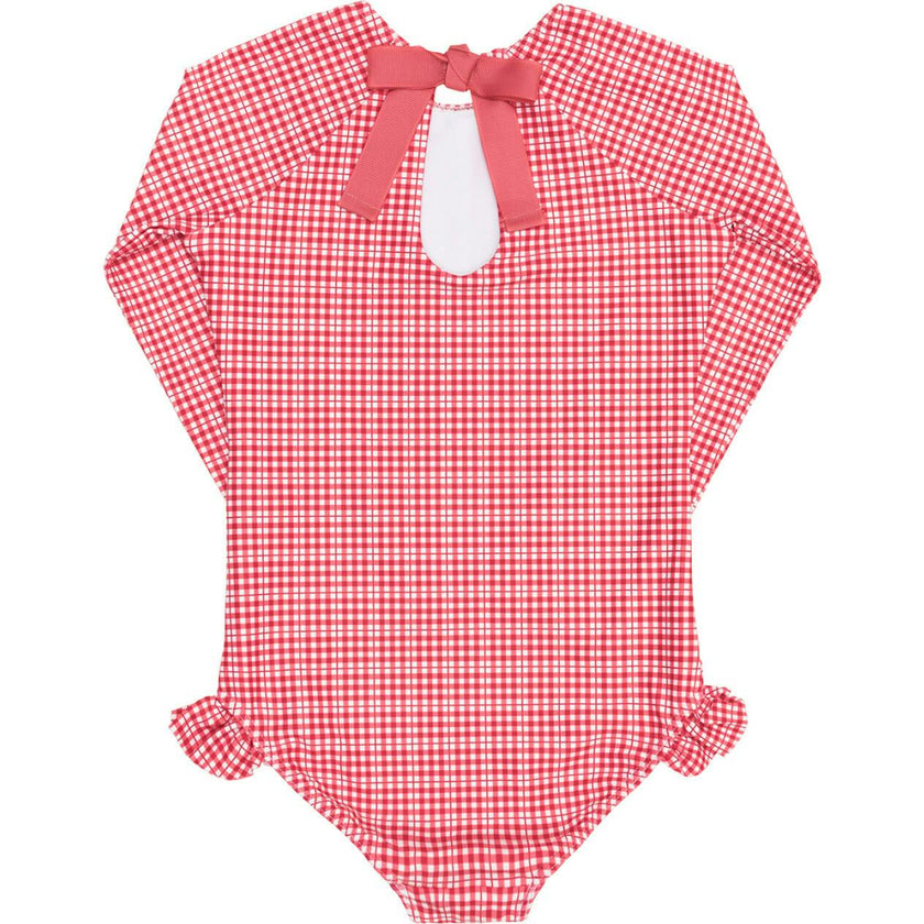 Girls Poppy Gingham Rashguard One Piece