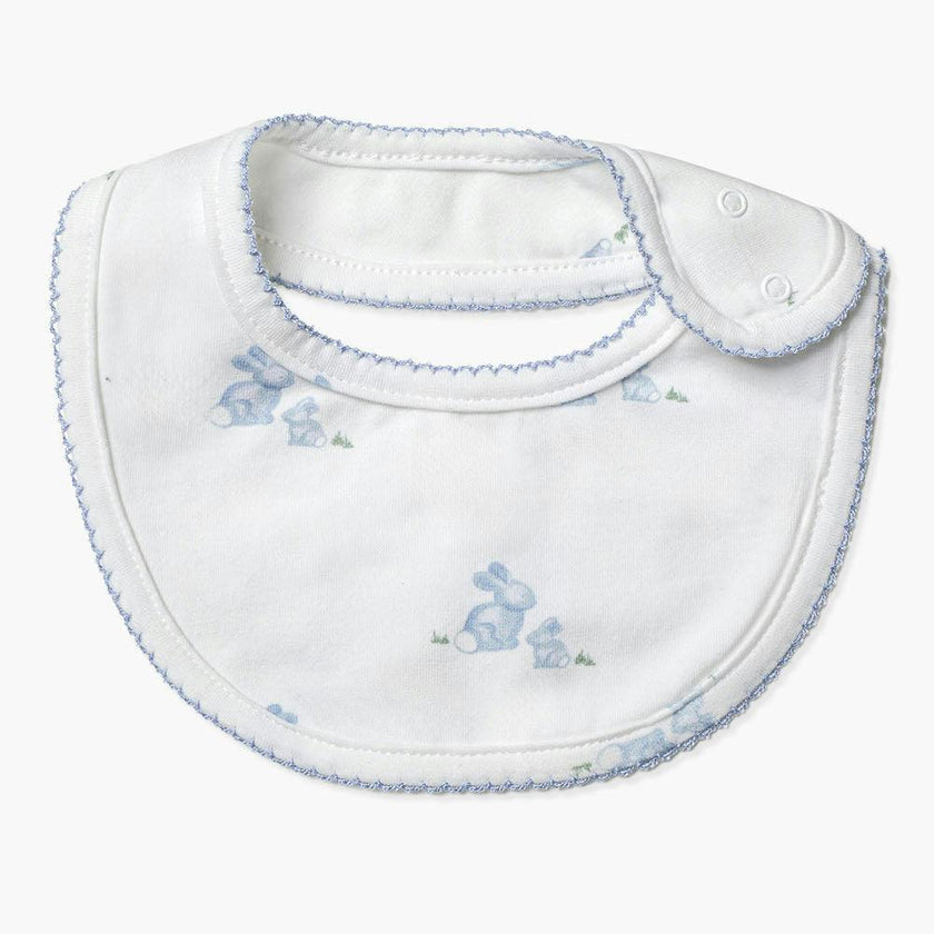 Baby Bib in Pale Blue Bunny