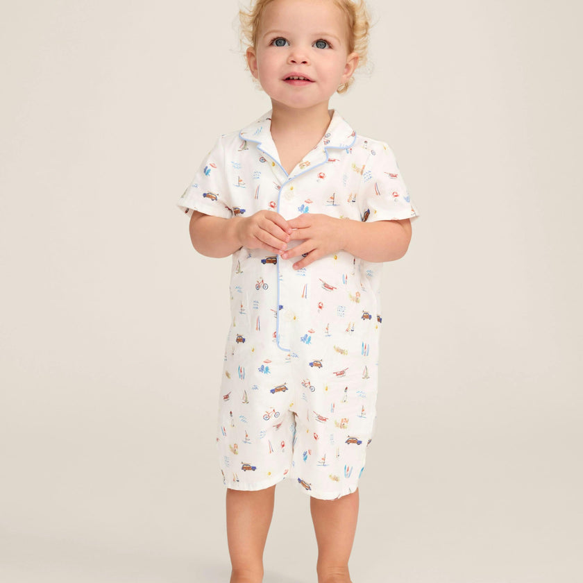 Baby's Twill Summer Romper in Summer Nostalgia