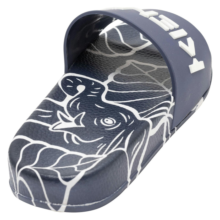 Navy Tiger Print Logo Slides