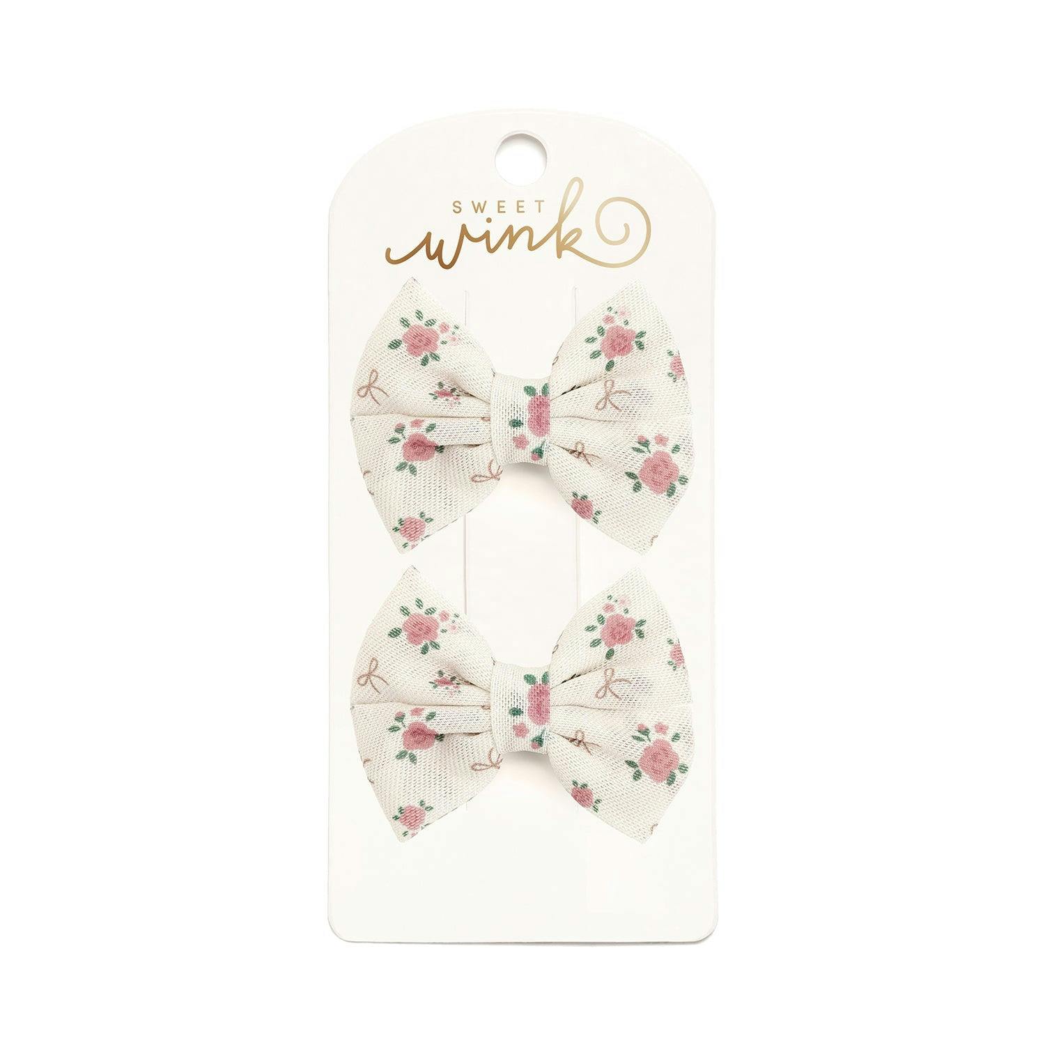 Coquette Rose Tulle Bow Clip Set