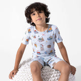 Vintage Suitcases Kids Pajama Short Set