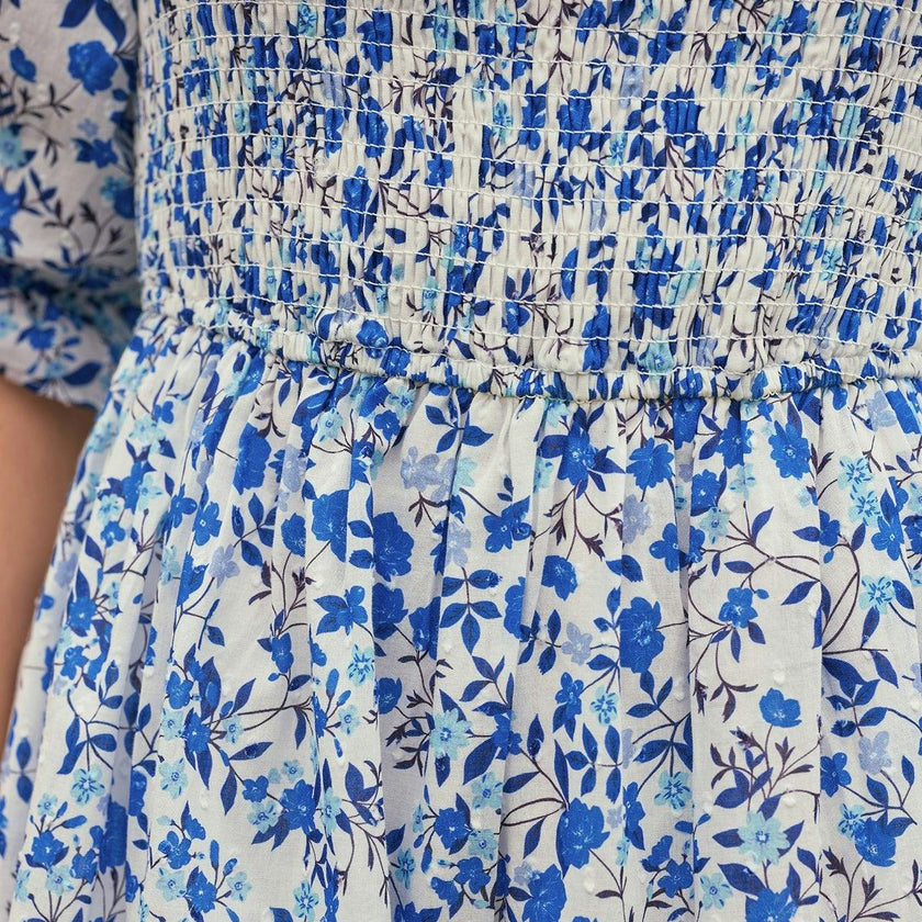 Madeline Dress in Ditsy Cobalt Floral
