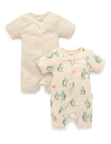 2 Pack S/Slv Digital Growsuit Hungry Turtles Print