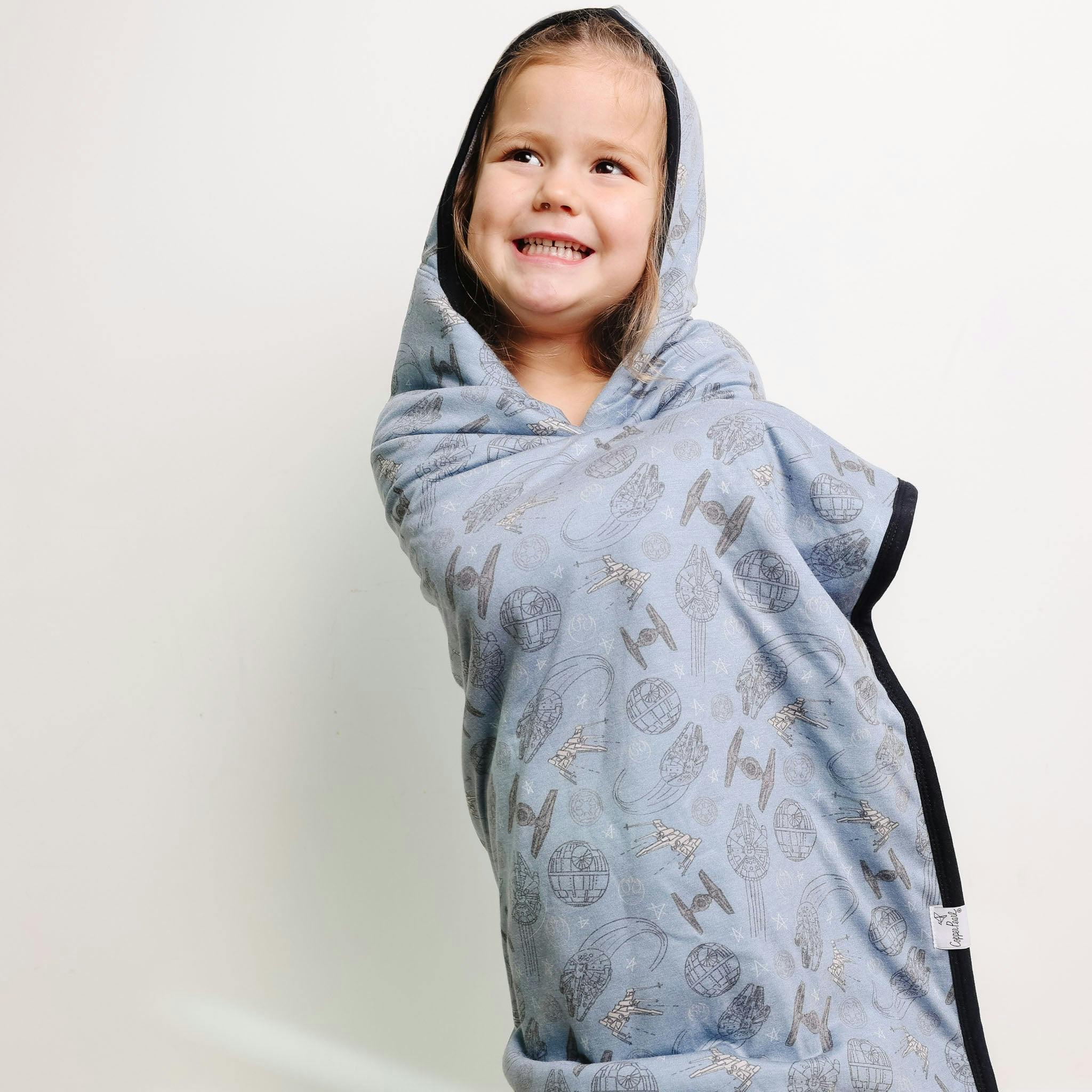 Premium Big Kid Hooded Towel - Starships