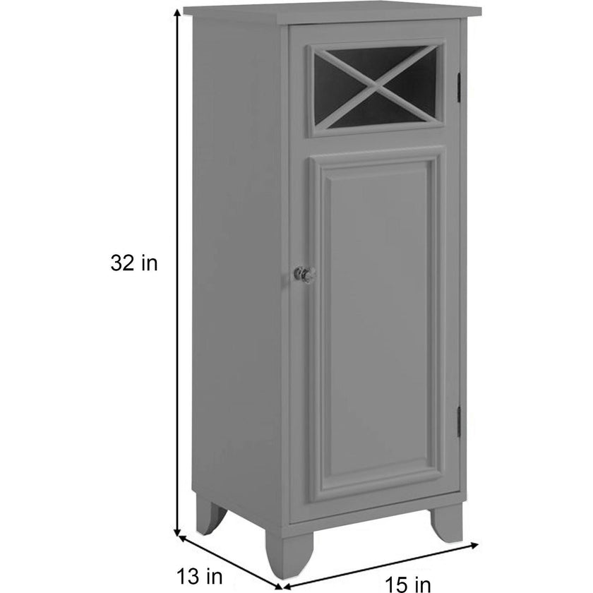 Dawson Contemporary Wooden Narrow Floor Storage Cabinet With Door For Bathrooms