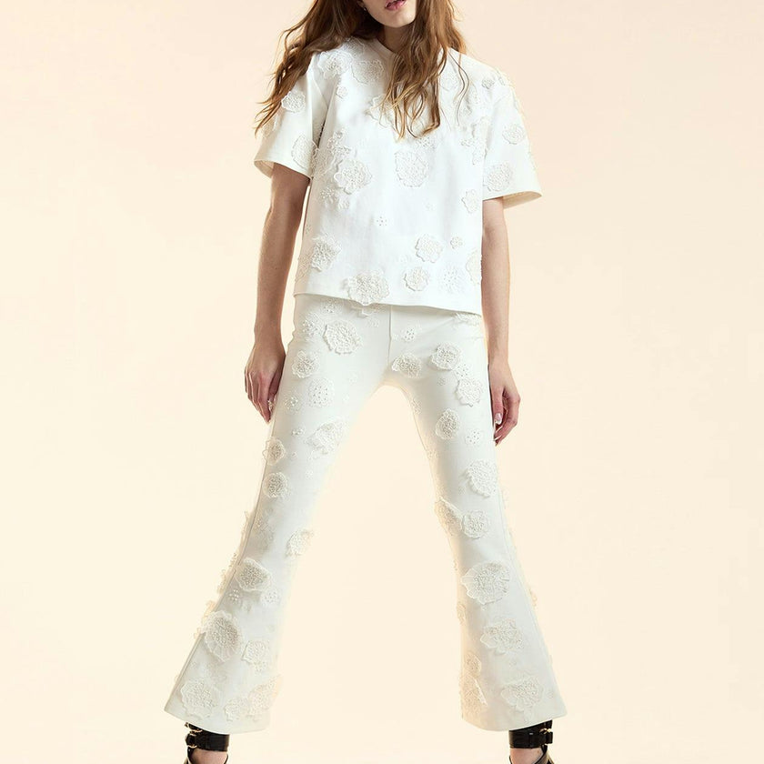 Embroidered Floral Applique Top