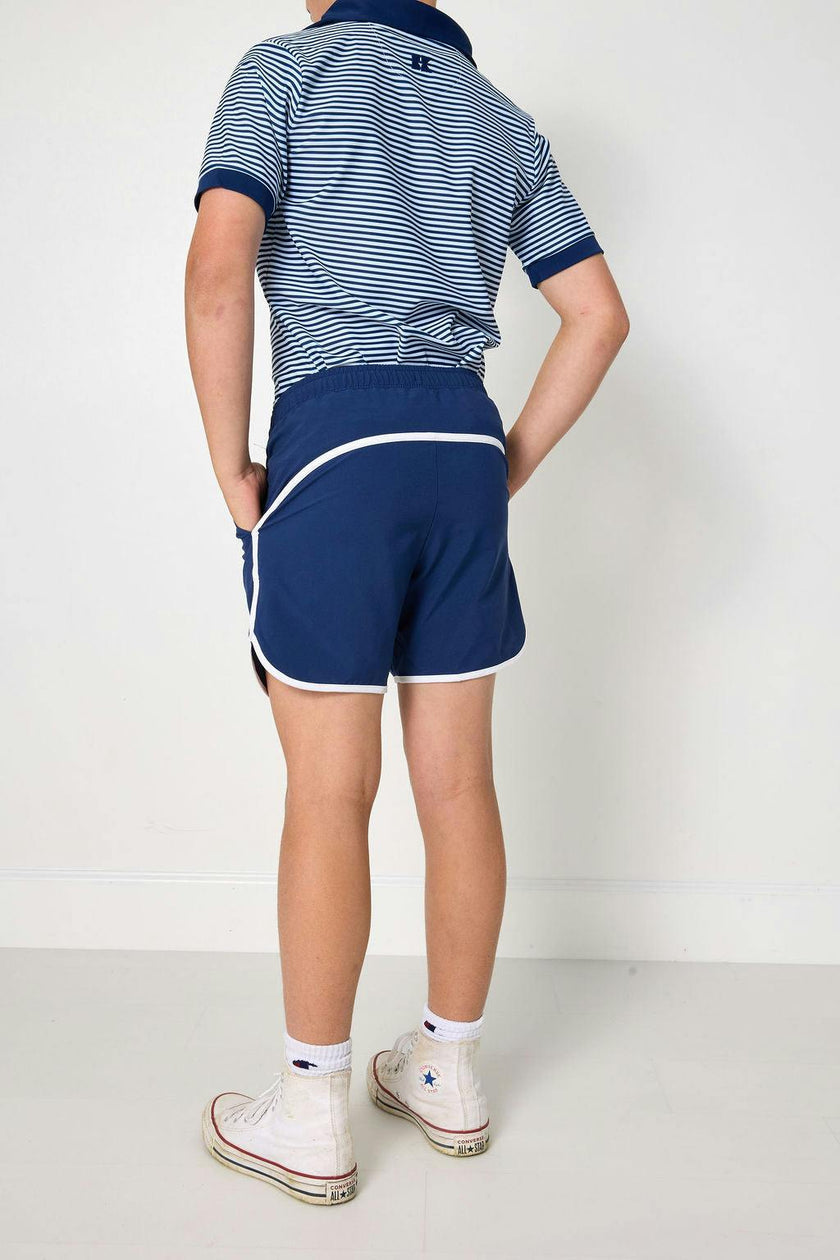 navy retro super short with white piping