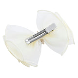 Multicolor Pearl Cluster Bow Clip Set