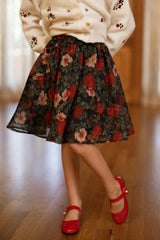 Mini Vanessa Skirt in Moody Christmas Flora